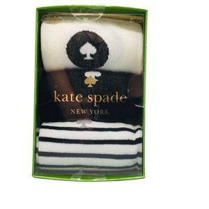 Kate Spade Ladies Crew Socks 3 Pairs Black White Size 4-10